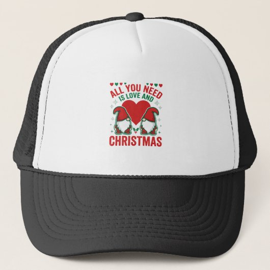 Kerstliefde Hart Kabouterontwerp voor Sinterklaas Trucker Pet (Voorkant)
