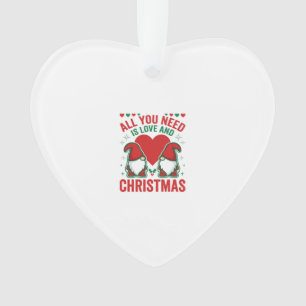 Kerstliefde Hart Kerstman Gnome-ontwerp Ornament