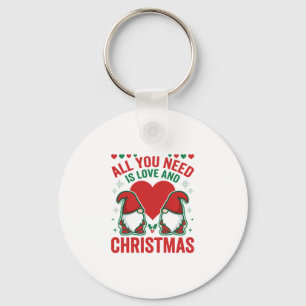 Kerstliefde Hart Kerstman Gnoom Ontwerp Sleutelhanger