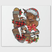 Kerstliefde Hoogland Koe Cadeaupapier (Vlak)