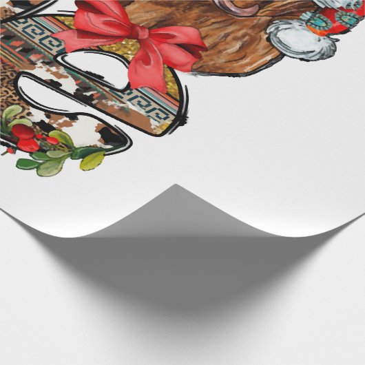 Kerstliefde Hoogland Koe Cadeaupapier (Hoek)