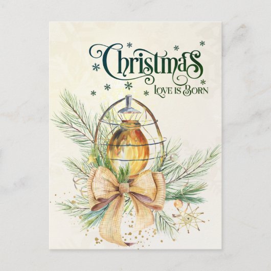 Kerstliefde is geboren John 3:16 Briefkaart (Voorkant)