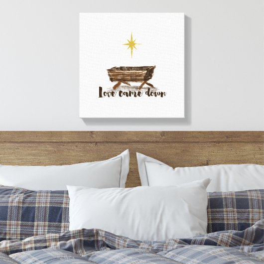 Kerstliefde is omlaag gegaan canvas afdruk (Insitu (Slaapkamer))