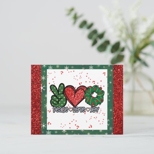 Kerstliefde Joy Briefkaart (Staand voorkant)