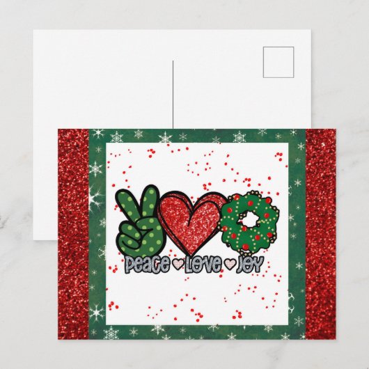Kerstliefde Joy Briefkaart (Voorkant / Achterkant)