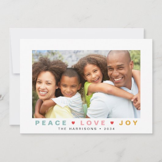 Kerstliefde Joy Foto Feestdagenkaart (Voorkant)