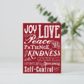 Kerstliefde Joy Fruit of the Spirit Typografie Feestdagenkaart (Staand voorkant)