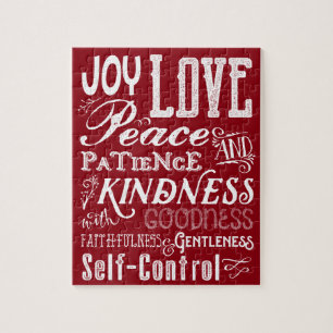 Kerstliefde Joy Fruit of the Spirit Typografie Legpuzzel
