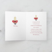 Kerstliefde, kaars, Rozen Groeten Kaart (Binnen)