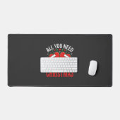Kerstliefde Kerstman Hoed Typografie Bureaumat (Keyboard & Muis)