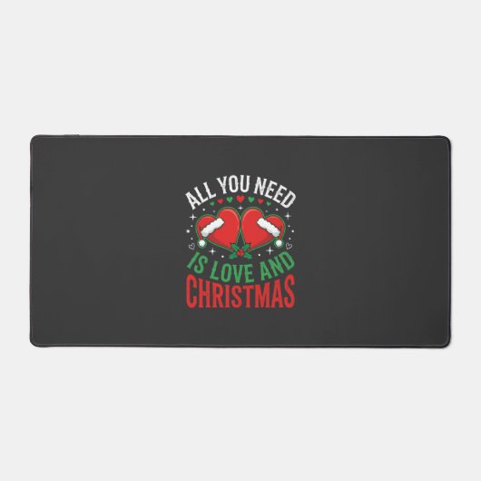 Kerstliefde Kerstman Hoed Typografie Bureaumat (Voorkant)