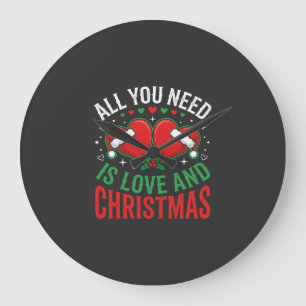 Kerstliefde Kerstman Hoed Typografie Grote Klok