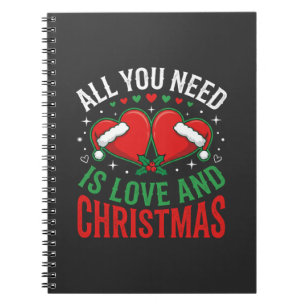 Kerstliefde Kerstman Hoed Typografie Notitieboek