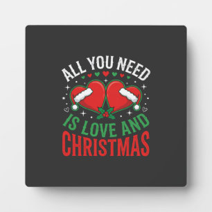 Kerstliefde Kerstmannenhoed Typografie Fotoplaat