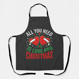 Kerstliefde Kerstmannenhoed Typografie Schort