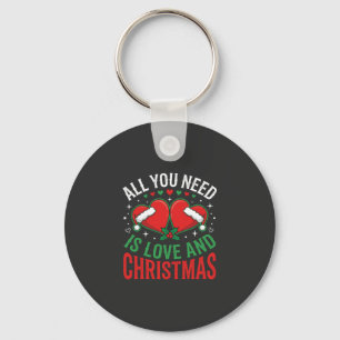 Kerstliefde Kerstmannenhoed Typografie Sleutelhanger