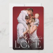 Kerstliefde klassieke typografie minimalistische f feestdagenkaart (Voorkant)