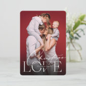 Kerstliefde klassieke typografie minimalistische f feestdagenkaart (Staand voorkant)