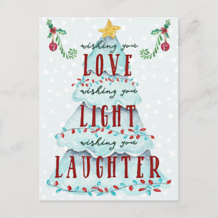 Kerstliefde Licht Gelach Holiday Boom Briefkaart