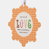 Kerstliefde Moderne Typografie Persoonlijk  Ornament Kaart (Links)