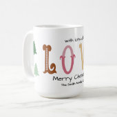Kerstliefde Moderne Typografie Persoonlijke Mok  (Voorkant links)