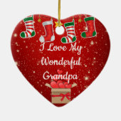 Kerstliefde Opa Keramisch Ornament (Achterkant)