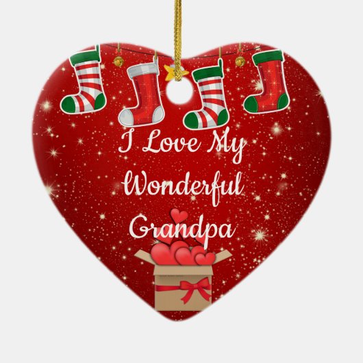 Kerstliefde Opa Keramisch Ornament (Achterkant)