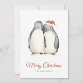 Kerstliefde Pinguïns Feestdagenkaart (Voorkant)