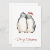 Kerstliefde Pinguïns Feestdagenkaart (Voorkant / Achterkant)