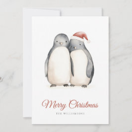Kerstliefde Pinguïns Feestdagenkaart