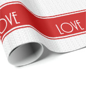 Kerstliefde Rode witte kleuren feestdag Cadeaupapier (Rol Hoek)