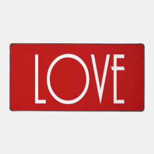 Kerstliefde Rood Achtergrond Holiday Doormat Bureaumat