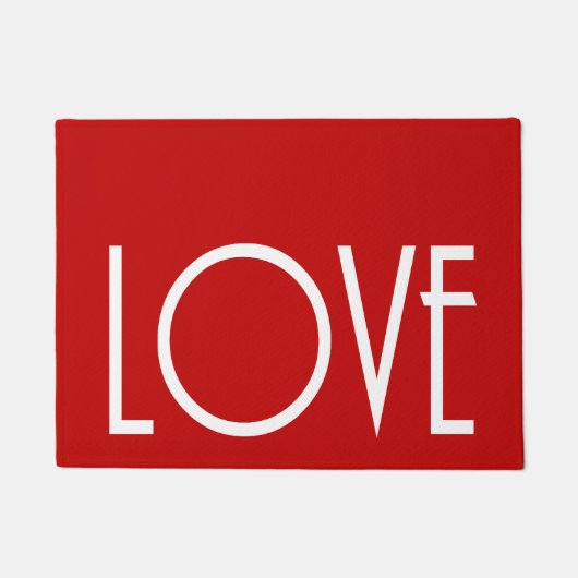 Kerstliefde Rood Achtergrond Holiday Doormat Deurmat (Voorkant)