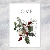 Kerstliefde Rustieke Minimal Holly Greenery Feestdagenkaart