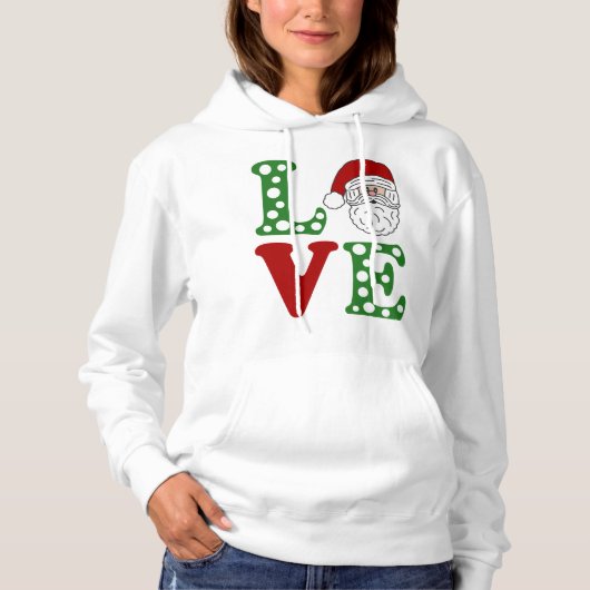 Kerstliefde Santa Swearshirt Hoodie (Voorkant)