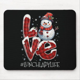 Kerstliefde Sneeuwman Lunch Dames Leven Pret Xmas Muismat