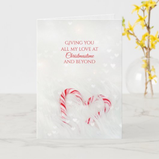 Kerstliefde snoepriethart kaart (Gele Bloem)