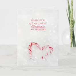 Kerstliefde snoepriethart kaart