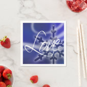 Kerstliefde Snowflake Feestdagen Winterbruiloft Servet (Insitu)