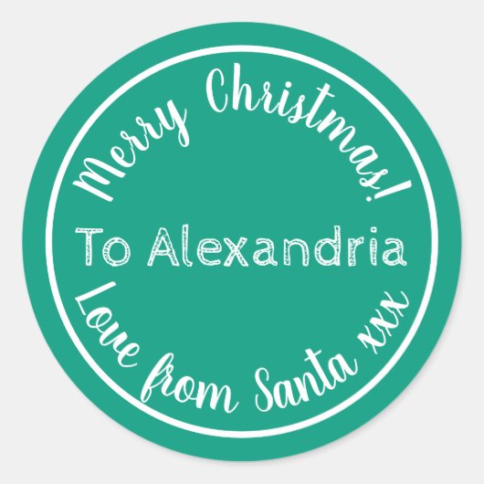 Kerstliefde van Santa Bright Green Ronde Sticker (Voorkant)