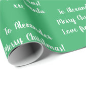 Kerstliefde van Santa gepersonaliseerd groen Cadeaupapier (Rol Hoek)