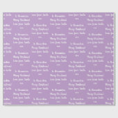 Kerstliefde van Santa Paarse Lila Cadeaupapier (Vlak)