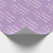 Kerstliefde van Santa Paarse Lila Cadeaupapier (Hoek)