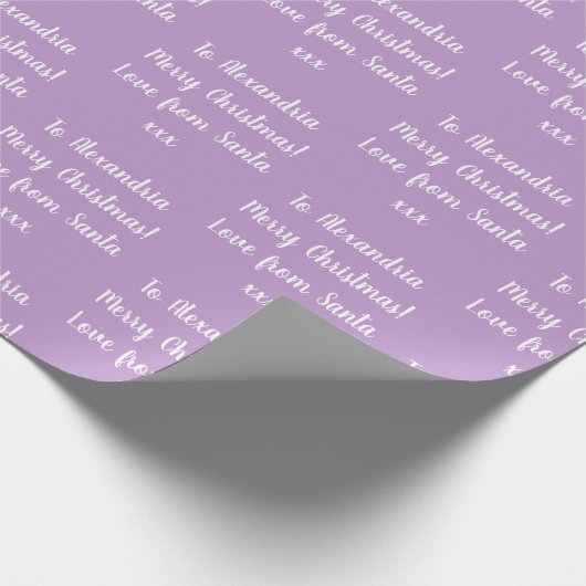 Kerstliefde van Santa Paarse Lila Cadeaupapier (Hoek)