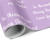 Kerstliefde van Santa Paarse Lila Cadeaupapier (Rol Hoek)