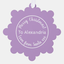 Kerstliefde van Santa Paarse Lila Ornament Kaart