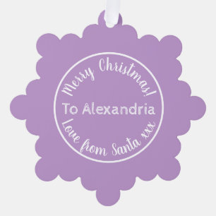 Kerstliefde van Santa Paarse Lila Ornament Kaart