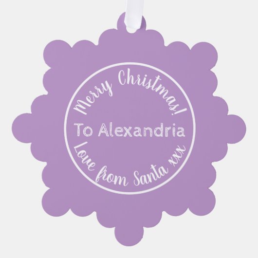 Kerstliefde van Santa Paarse Lila Ornament Kaart (Voorkant)