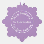 Kerstliefde van Santa Paarse Lila Ornament Kaart (Achterkant)