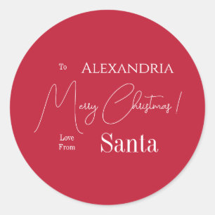 Kerstliefde van Santa Red gepersonaliseerd Ronde Sticker